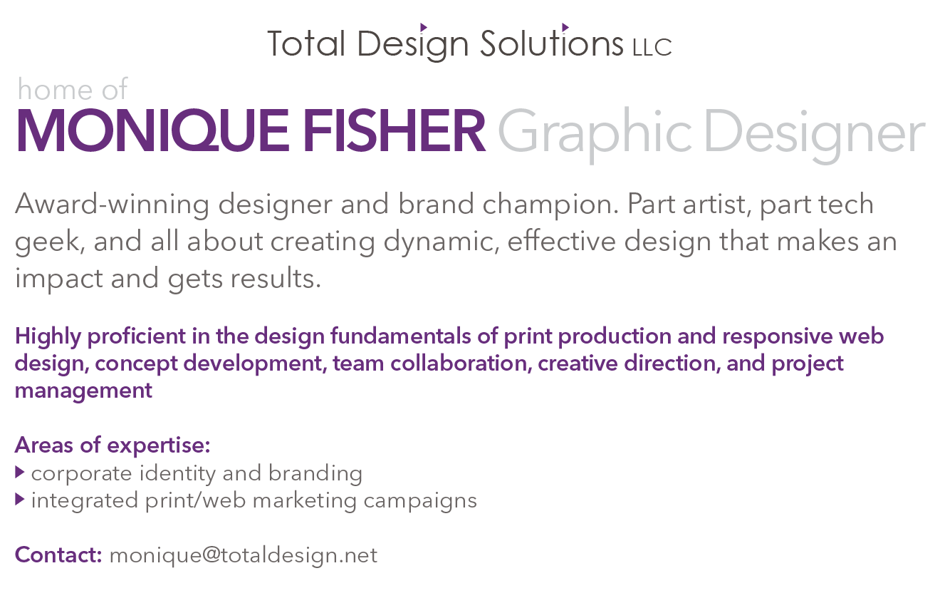 Monique Fisher - Freelance Graphic Designer 